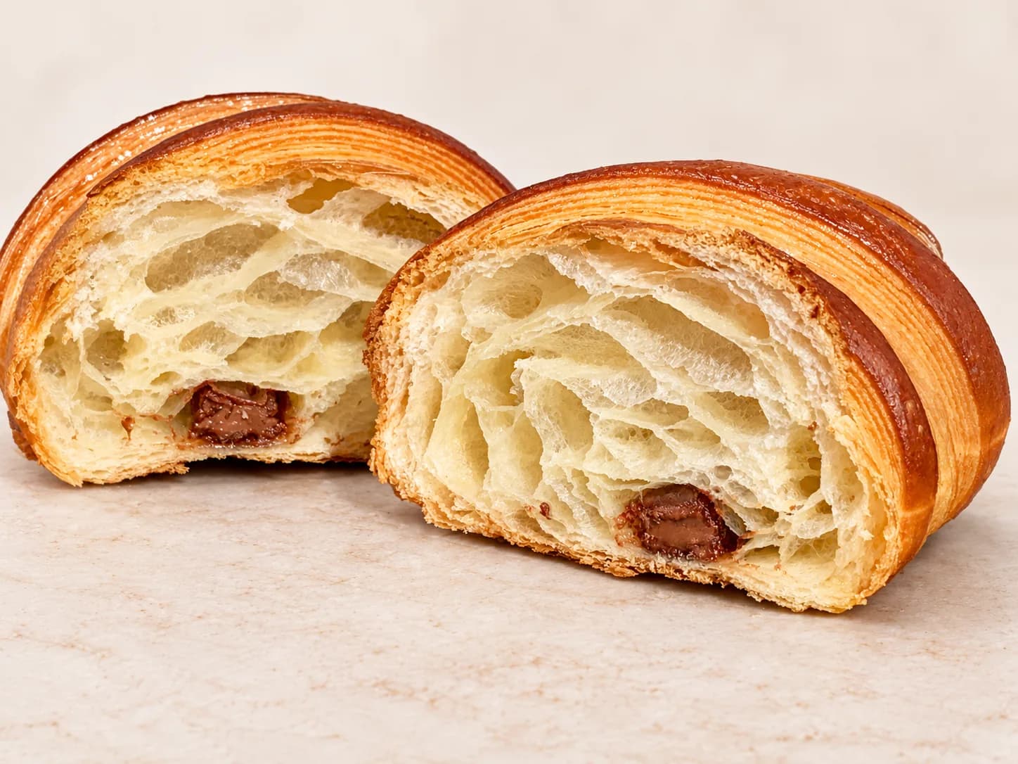Pain au chocolat in sezione